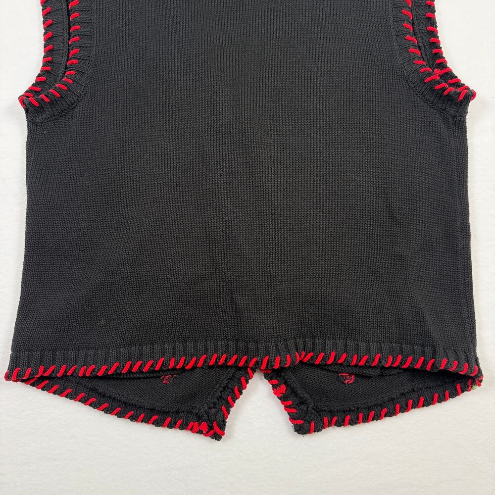 Vintage Cambridge Sports Club Beaded Southwest Black Sweater Vest Size Large - Picture 6 of 8